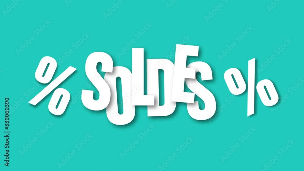 soldes, graphique texte animation