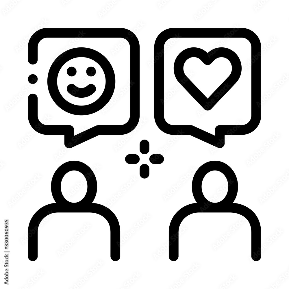 Human Lovely Talk Icon Vector. Outline Human Lovely Talk Sign. Isolated Contour Symbol Illustration Human Lovely Talk Icon Vector. Outline Human Lovely Talk Sign. Isolated Contour Symbol Illustration