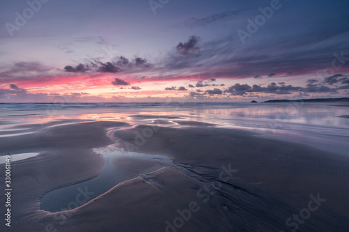 Sunset at Low Tide  Perran Sands  Cornwall