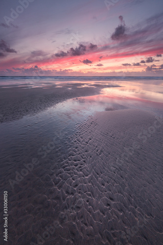 Sunset over Perran Sands in North Cornwall