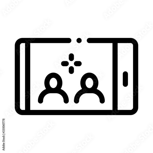 Phone Conference Icon Vector. Outline Phone Conference Sign. Isolated Contour Symbol Illustration