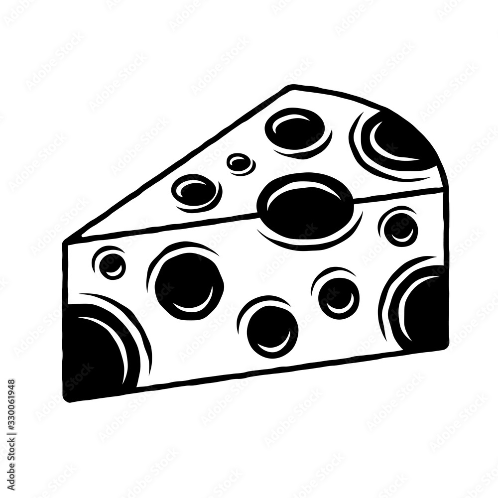 Cheese vector black and white object or element Cheese vector black and white object or element