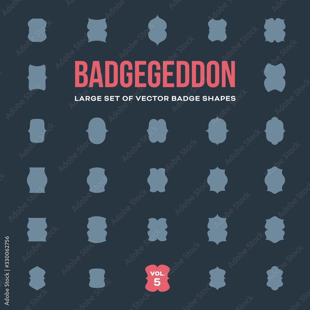 Set of vintage vector badge shapes