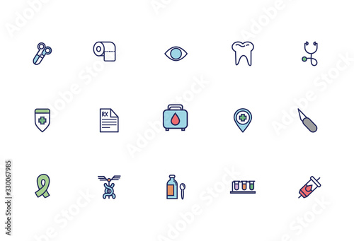 bundle of medical set icons