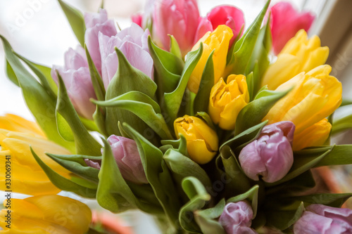 bouquet of colorful tulips