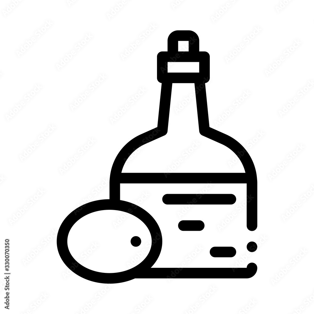 Olive Oil Bottle Icon Vector. Outline Olive Oil Bottle Sign. Isolated Contour Symbol Illustration Olive Oil Bottle Icon Vector. Outline Olive Oil Bottle Sign. Isolated Contour Symbol Illustration