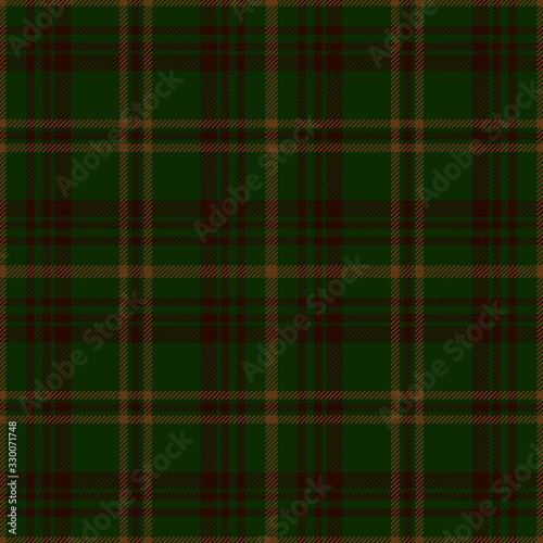 Green and brown tartan plaid design. Scottish textile pattern blend.