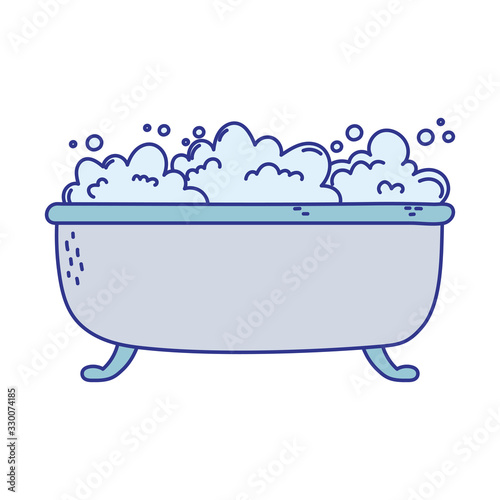 bathtube bubbles foam soap clean icon cartoon