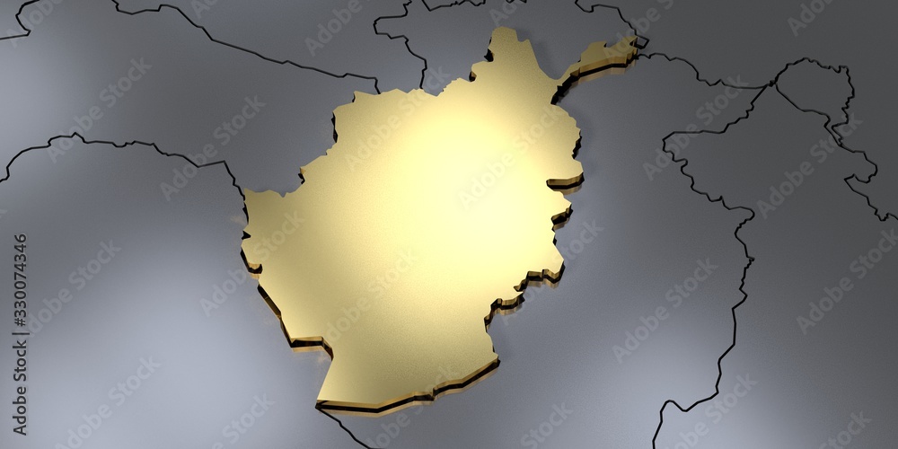 Fototapeta premium Afghanistan - country shape - 3D illustration
