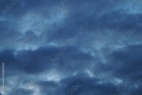 sky with dark blue clouds and gaps