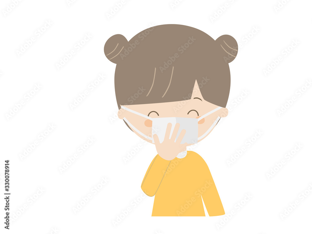 Girl wearing a mask and laughing. Girl wearing a mask and laughing.