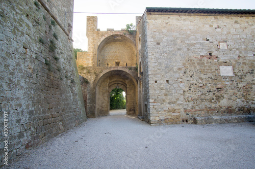 Fototapeta Naklejka Na Ścianę i Meble -  Pienza Tuscany Italy o July 2019 Agriturismo Castello di Spedaletto