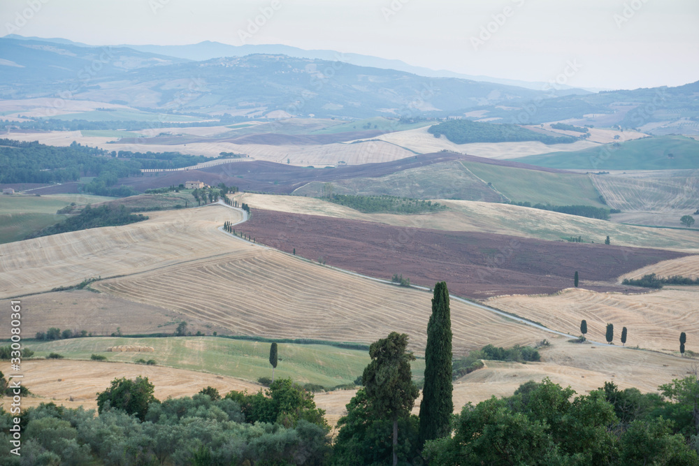 Magnificent Tuscan rolling hills landscape in the Val d