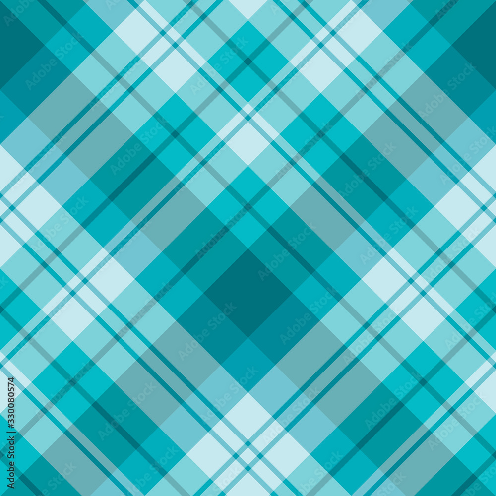 Seamless pattern in great beautiful water blue colors for plaid, fabric, textile, clothes, tablecloth and other things. Vector image. 2