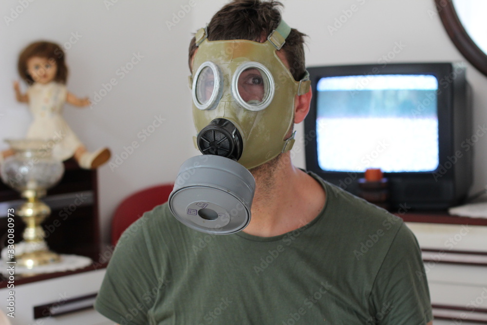 Desperate man in quarantine at home Desperate man in quarantine at home