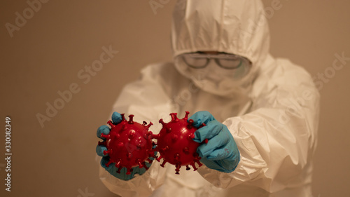 Doctor present of corona virus cells1 photo