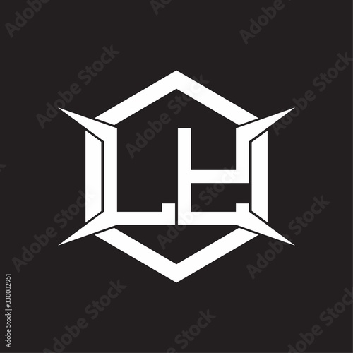 LY Logo monogram with hexagon and four taper shape design template