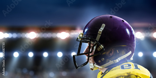 Portrait of confident American football player