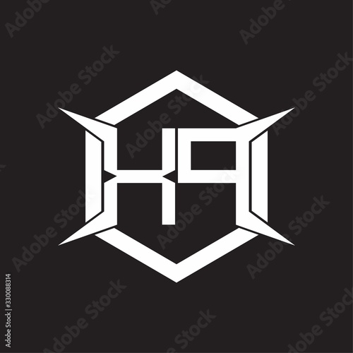 XP Logo monogram with hexagon and four taper shape design template