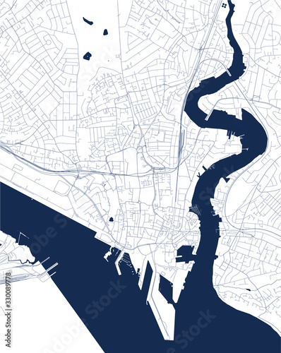 map of the city of Southampton, Hampshire, South East England, England, UK photo