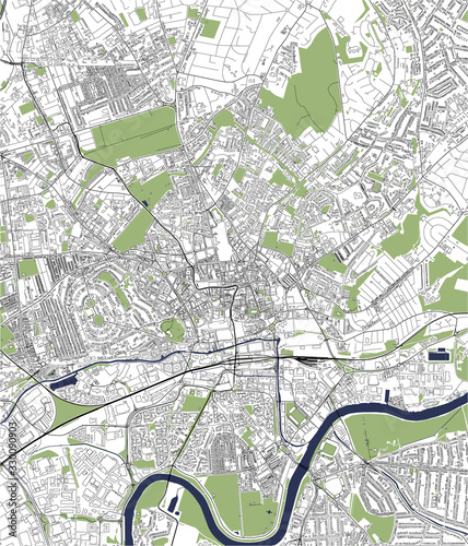 map of the city of Nottingham, Nottinghamshire, East Midlands, England, UK photo