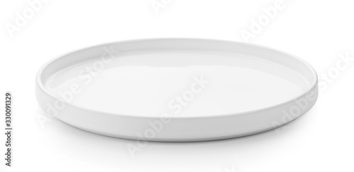 white plate isolated on white background full depth of field