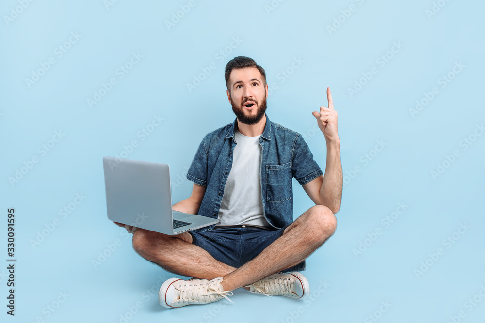 Happy smart person with a laptop Happy smart person with a laptop