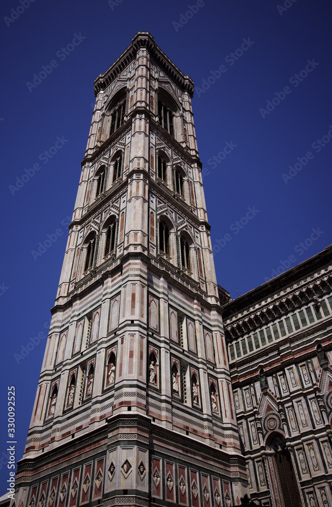 Tower of Giotto's Campanile bell tower of the Basilica di Santa Florence, Italy.
