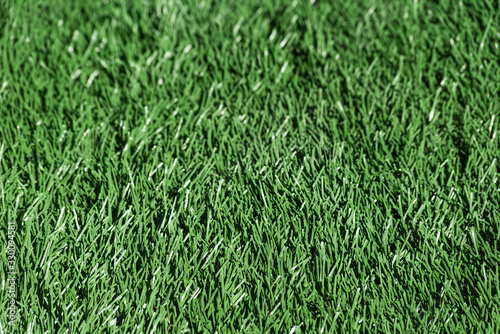 Artificial grass made of green plastic