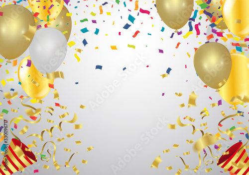 Photos Birthday party festive Bright Background with Balloons