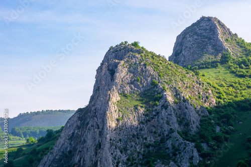 beautiful landscape of gorges in trascau mountains, romania. alba country apuseni natural park in springtime. wonderful scenery in morning light