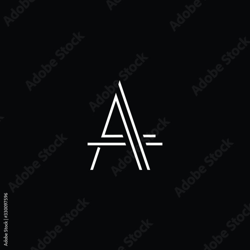  Minimal elegant monogram art logo. Outstanding professional trendy awesome artistic A AA initial based Alphabet icon logo. Premium Business logo White color on black background