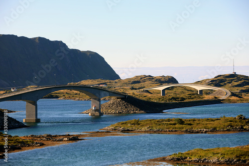 Wallpaper Mural Lofoten Islands / Norway - August 30, 2017: A typical Bridge in Lofoten Islands, Nordland, Norway, Scandinavia, Europe Torontodigital.ca