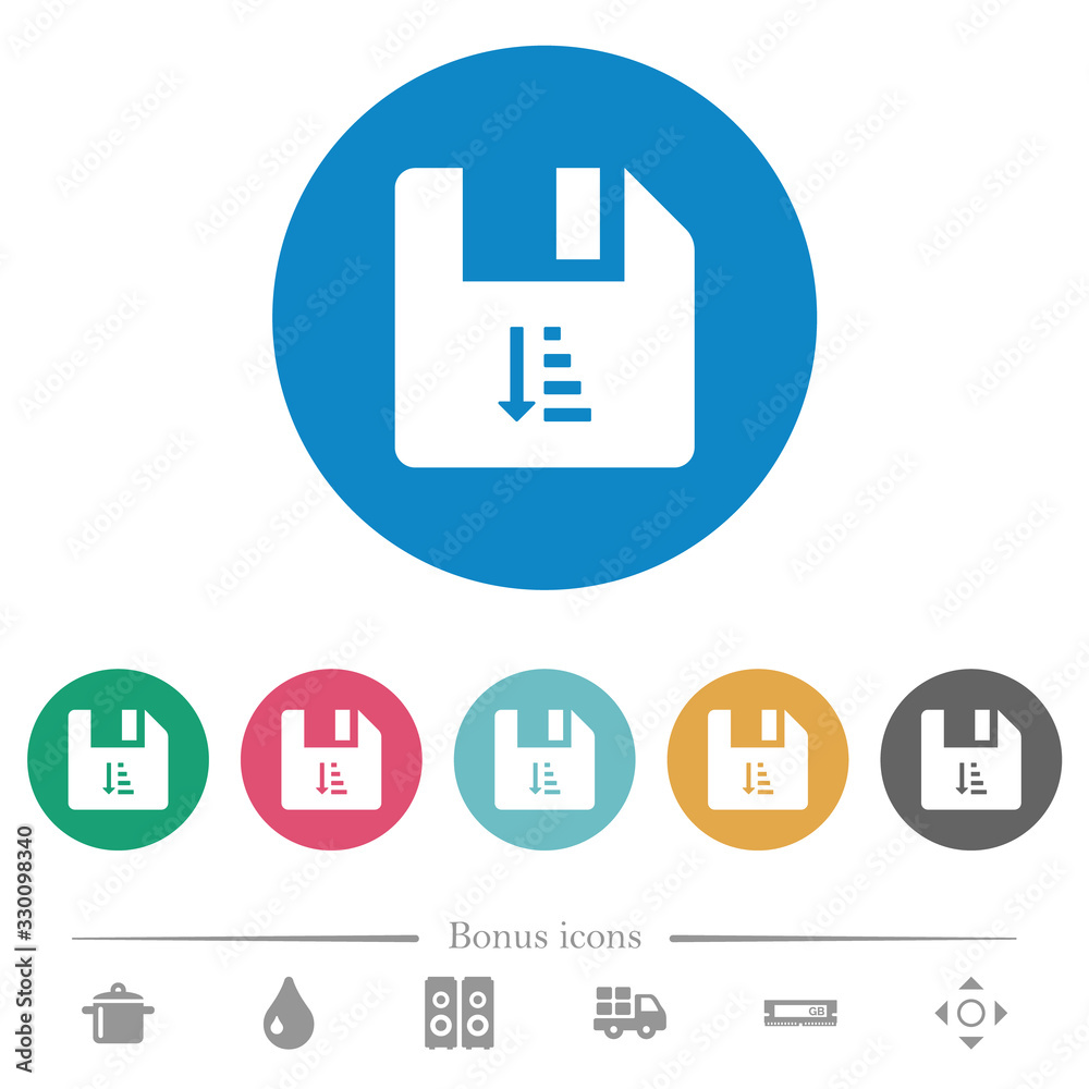 Ascending file sort flat round icons Ascending file sort flat round icons