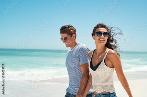 Young couple enjoy summer vacation