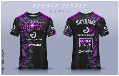t-shirt e-sport design template, Soccer jersey mockup for football club. uniform front and back view.