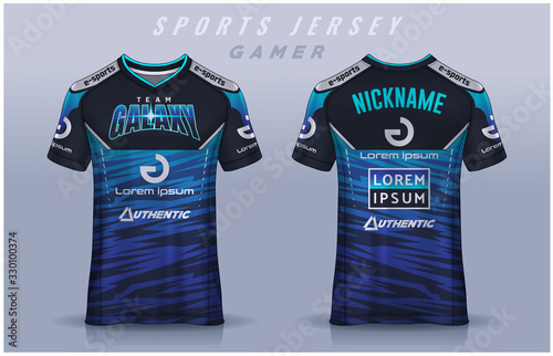t-shirt e-sport design template, Soccer jersey mockup for football club. uniform front and back view.