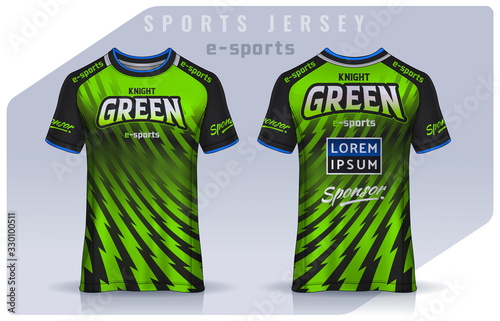 t-shirt e-sport design template, Soccer jersey mockup for football club. uniform front and back view.