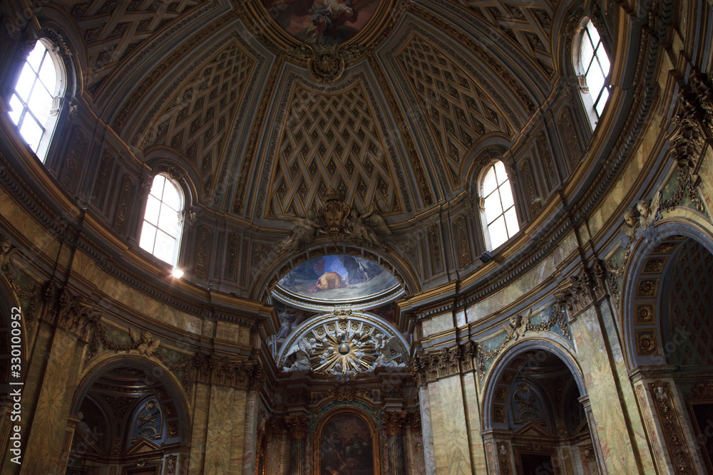 Roma, Italy - October 04, 2017: The cupola of Santissima Trinità dei Monti church, Rome, Italy.