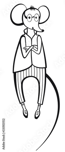 character mouse in a suit and glasses