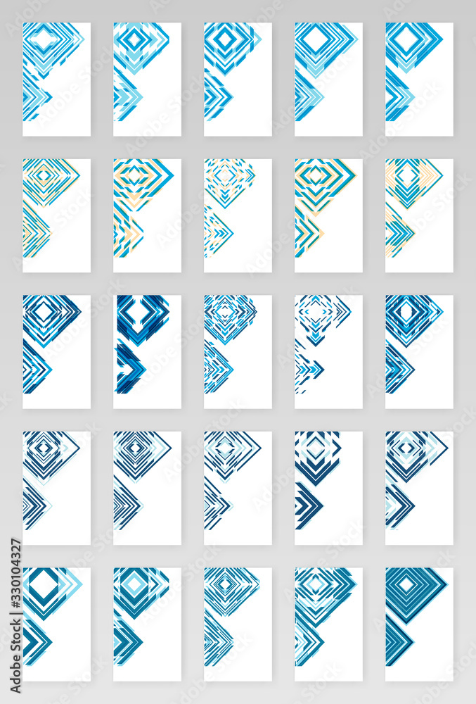Corner Decor Pack For Business Cards With Modern Tech Style. Modern Ornament For Designs In Light Blue And Dark Blue. Design Illustrations Can Be Used For Print, Flayer, Brochure, Background, Cover Corner Decor Pack For Business Cards With Modern Tech Style. Modern Ornament For Designs In Light Blue And Dark Blue. Design Illustrations Can Be Used For Print, Flayer, Brochure, Background, Cover