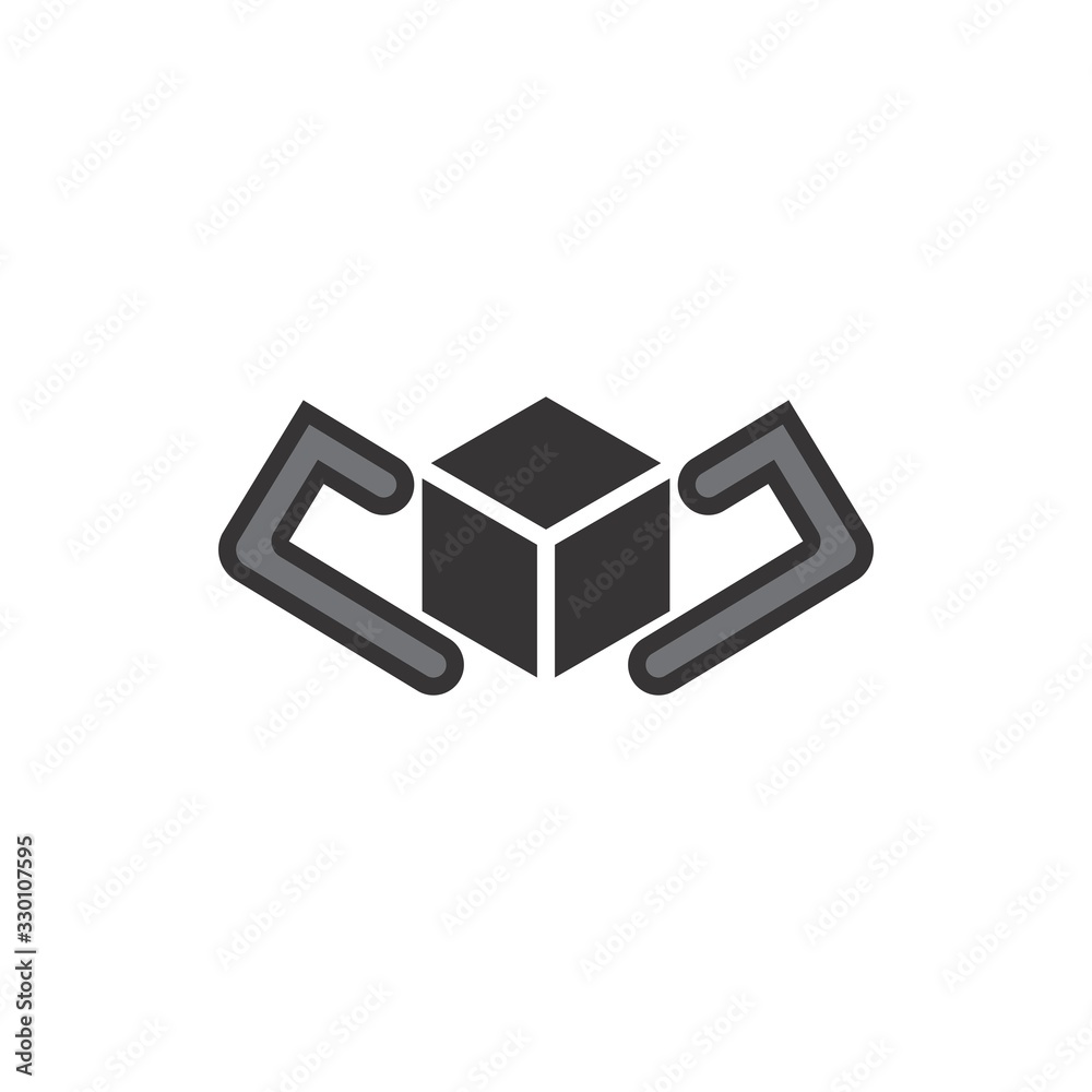 CJ letter, 3D Delivery service package box logo design vector CJ letter, 3D Delivery service package box logo design vector