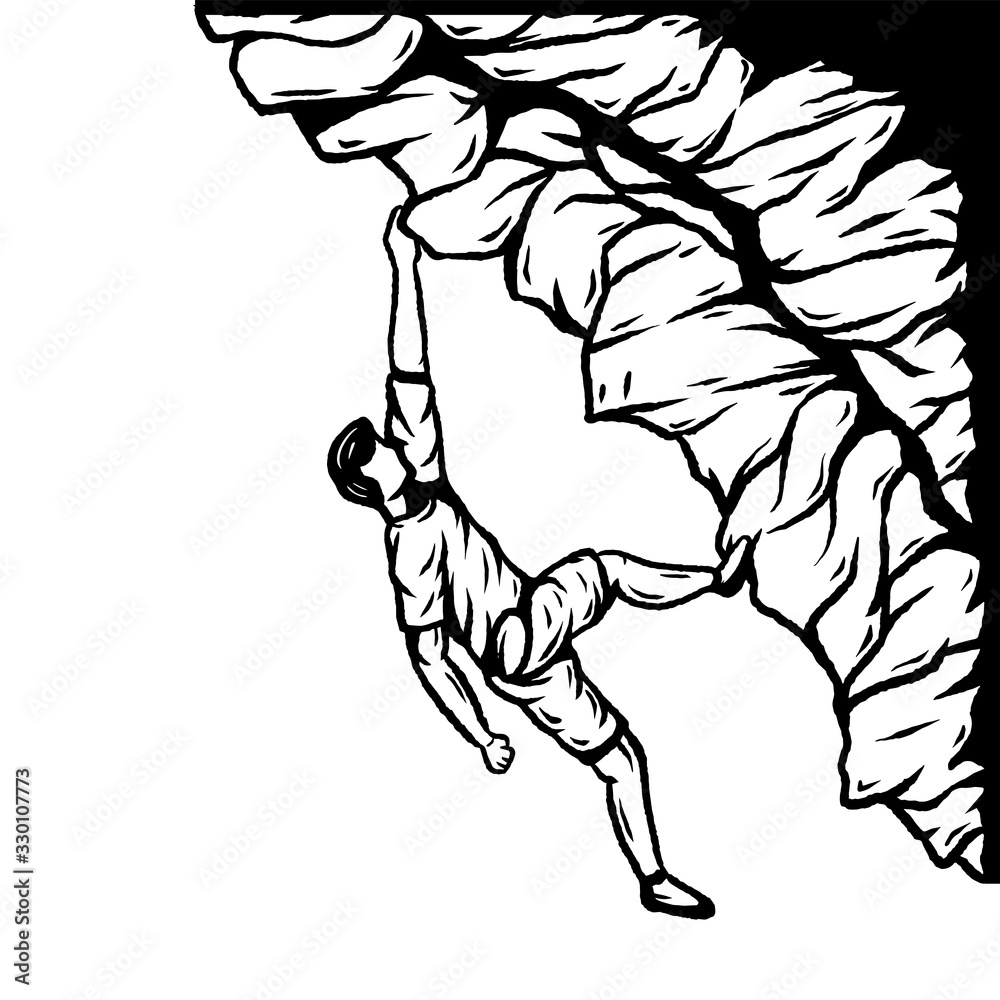 athlete climb the rock vector illustration hand drawn athlete climb the rock vector illustration hand drawn