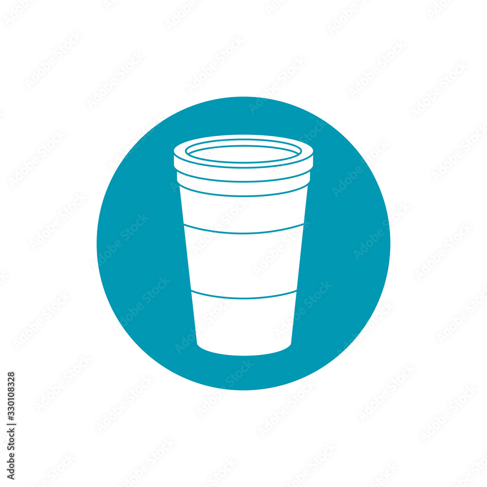 drinks disposable paper cup for takeaway blue block style icon drinks disposable paper cup for takeaway blue block style icon