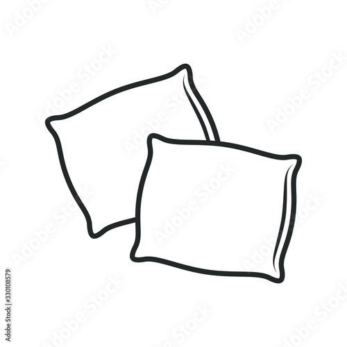 Pillows graphic icon. Two cushions sign isolated on white background. Vector illustration