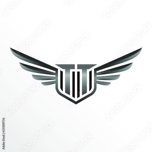 Initial Letter TT with Wings