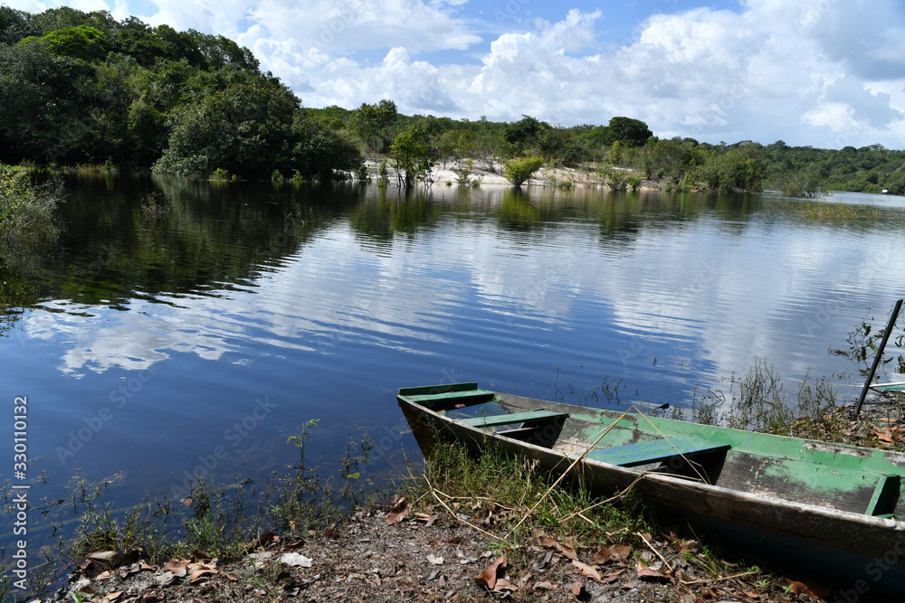 views of the river channel in the Amazon jungle in Brazil