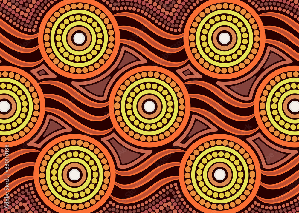 Aboriginal dot art vector background Aboriginal dot art vector background