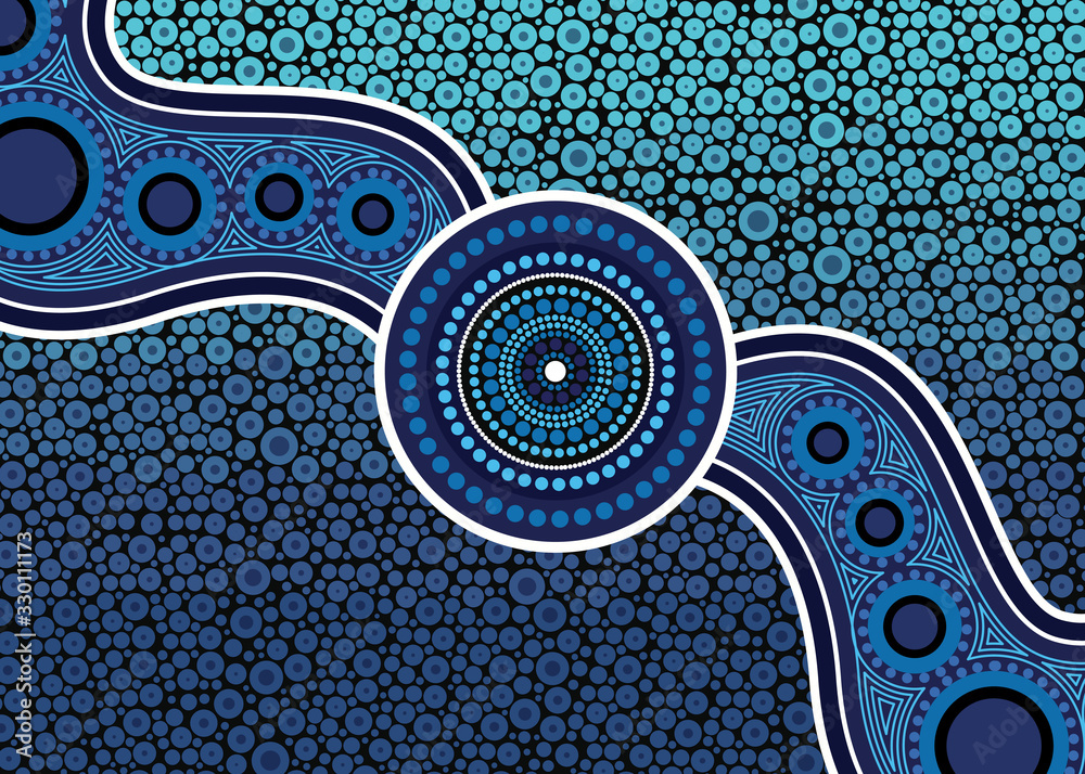 Aboriginal dot art vector background Stock Vector | Adobe Stock