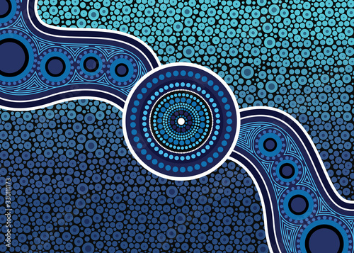 Aboriginal dot art vector background
